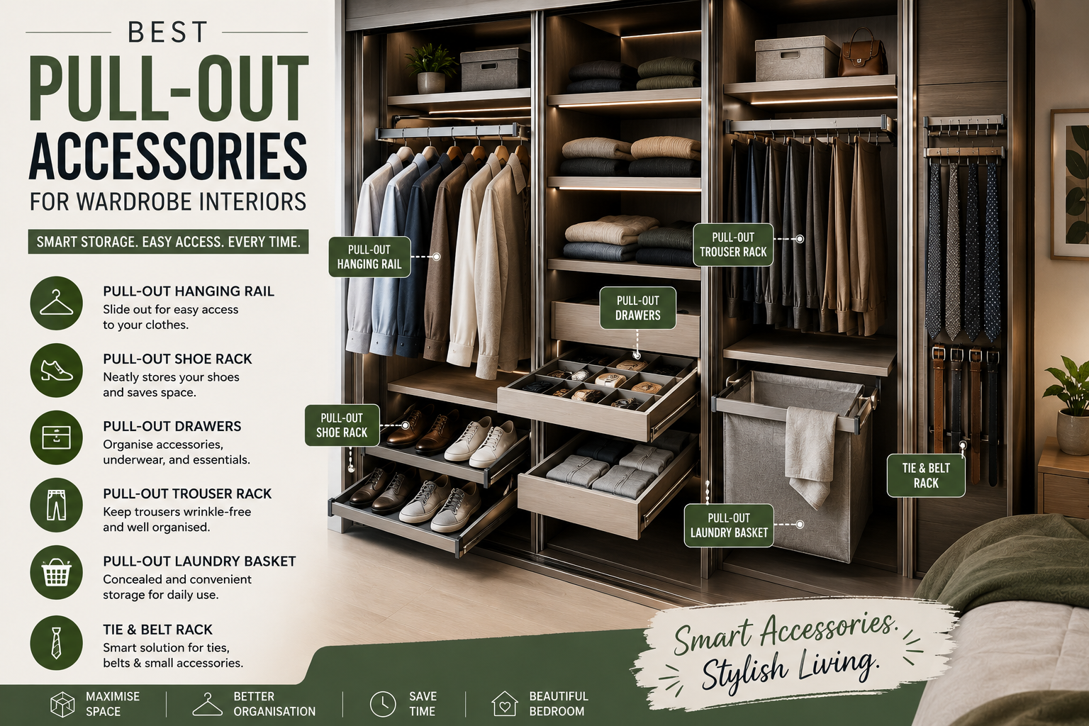 Best Pull-Out Accessories for Wardrobe Interiors